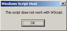 script does not work with WScript